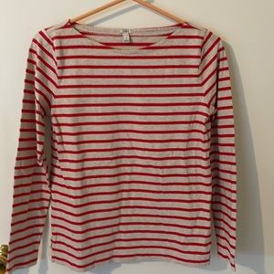 JCrew boatneck nautical stripe tee